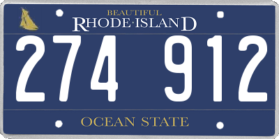 RI license plate 274912