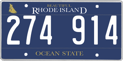 RI license plate 274914