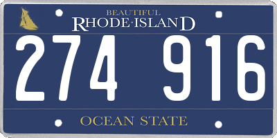 RI license plate 274916