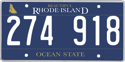 RI license plate 274918