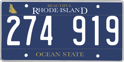 RI license plate 274919