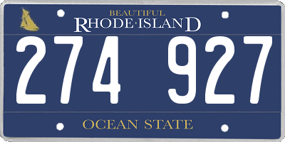 RI license plate 274927