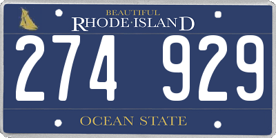 RI license plate 274929