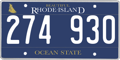 RI license plate 274930