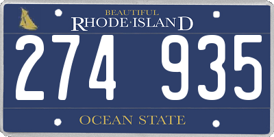 RI license plate 274935