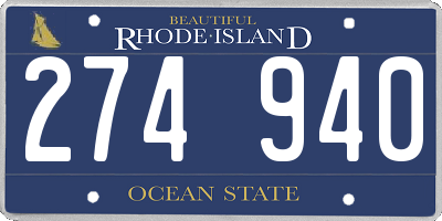 RI license plate 274940