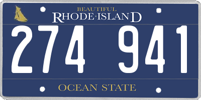 RI license plate 274941