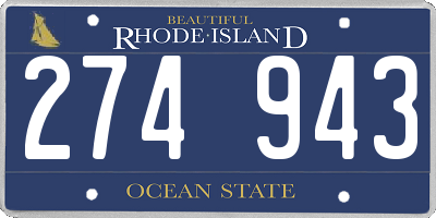 RI license plate 274943