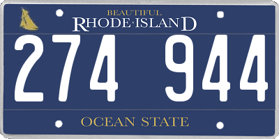 RI license plate 274944