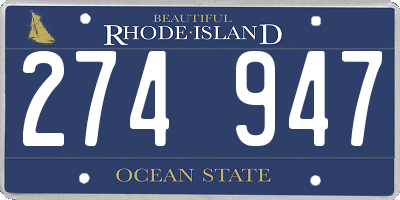 RI license plate 274947