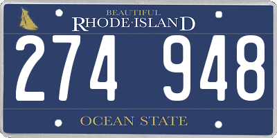RI license plate 274948
