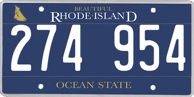 RI license plate 274954