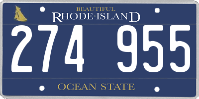 RI license plate 274955