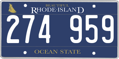 RI license plate 274959