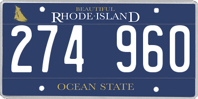 RI license plate 274960