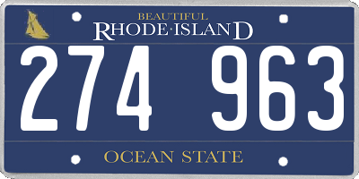 RI license plate 274963