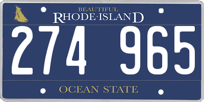 RI license plate 274965
