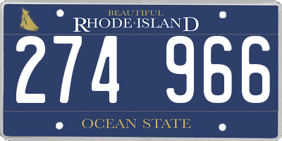 RI license plate 274966
