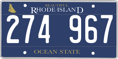 RI license plate 274967
