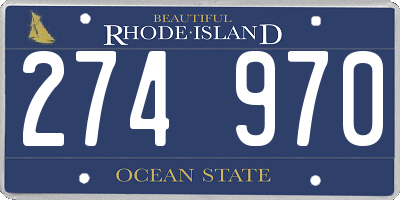RI license plate 274970