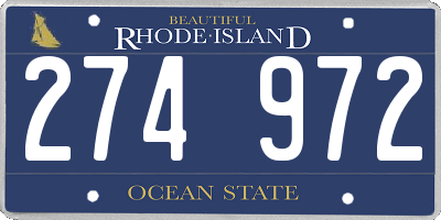 RI license plate 274972