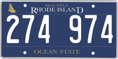 RI license plate 274974