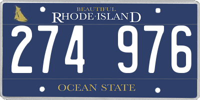 RI license plate 274976