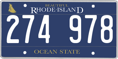RI license plate 274978