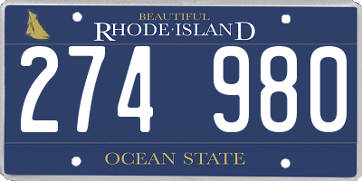 RI license plate 274980