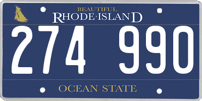 RI license plate 274990