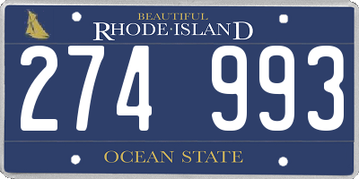RI license plate 274993