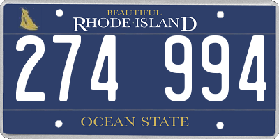 RI license plate 274994