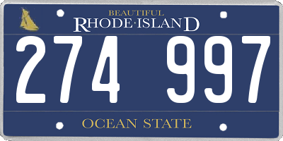 RI license plate 274997