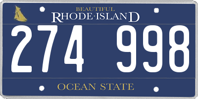 RI license plate 274998