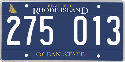 RI license plate 275013