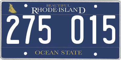 RI license plate 275015
