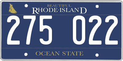RI license plate 275022