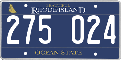 RI license plate 275024