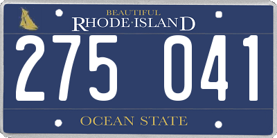 RI license plate 275041