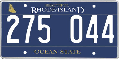 RI license plate 275044