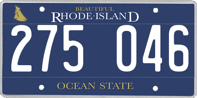 RI license plate 275046