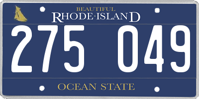RI license plate 275049