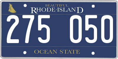 RI license plate 275050