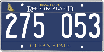 RI license plate 275053