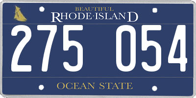 RI license plate 275054
