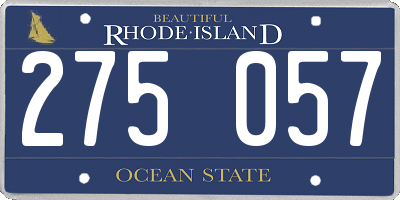 RI license plate 275057