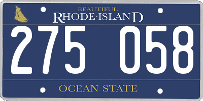 RI license plate 275058