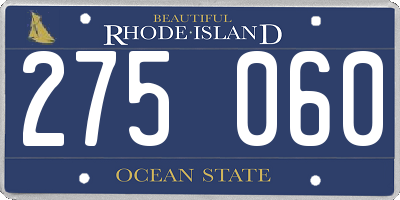 RI license plate 275060