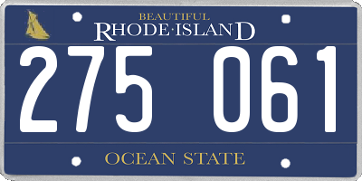 RI license plate 275061