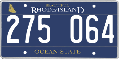RI license plate 275064